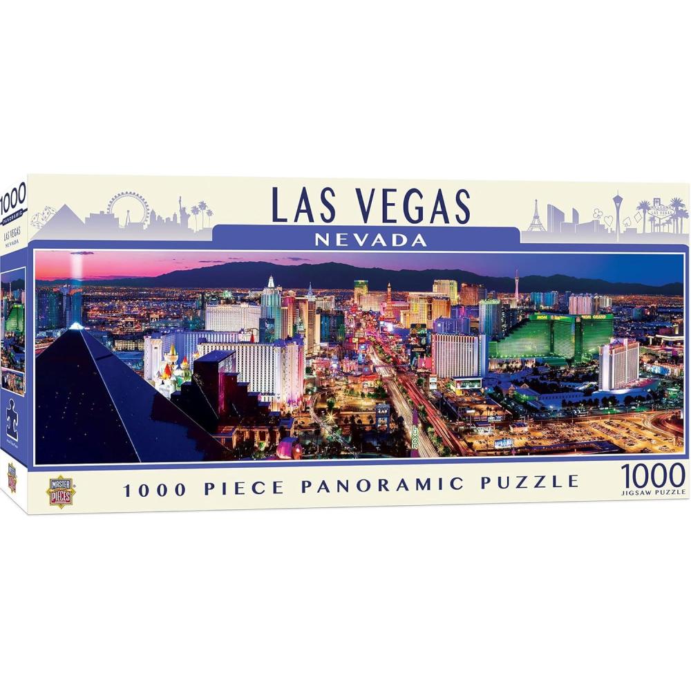 imageMasterPieces  1000 Piece Jigsaw Puzzle Las Vegas Skyline Panoramic Fun for Adults Family Kids 13x39Las Vegas NV