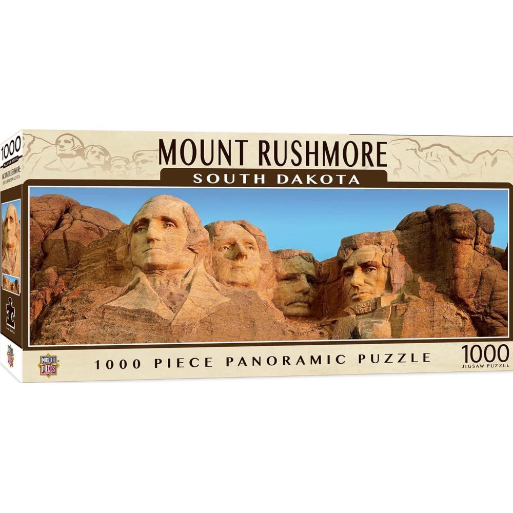 imageMasterPieces 1000 Piece Jigsaw Puzzle Las Vegas Skyline Panoramic Fun for Adults Family Kids 13x39Mount Rushmore