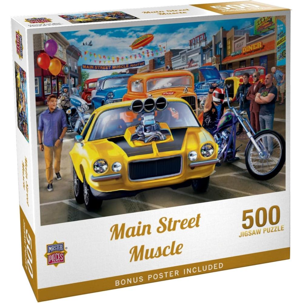 imageMasterPieces 1000 Piece Jigsaw Puzzle Route 66 Main Street Muscle Fun for Adults Family Kids 1925 x 2675500 Piece