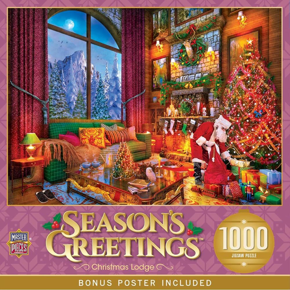 imageMasterPieces 1000 Piece Christmas Jigsaw Puzzle Village Square 1925x2675Christmas Lodge