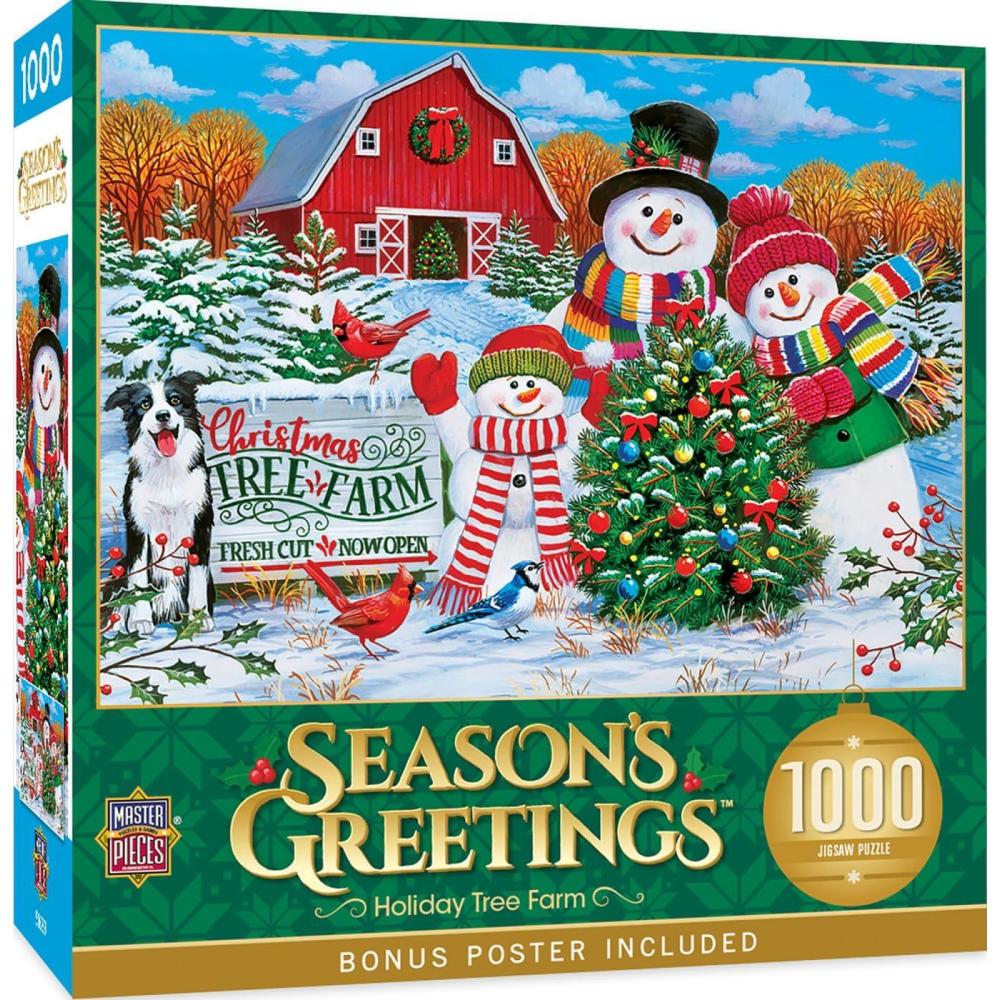 imageMasterPieces 1000 Piece Christmas Jigsaw Puzzle Village Square 1925x2675Holiday Tree Farm