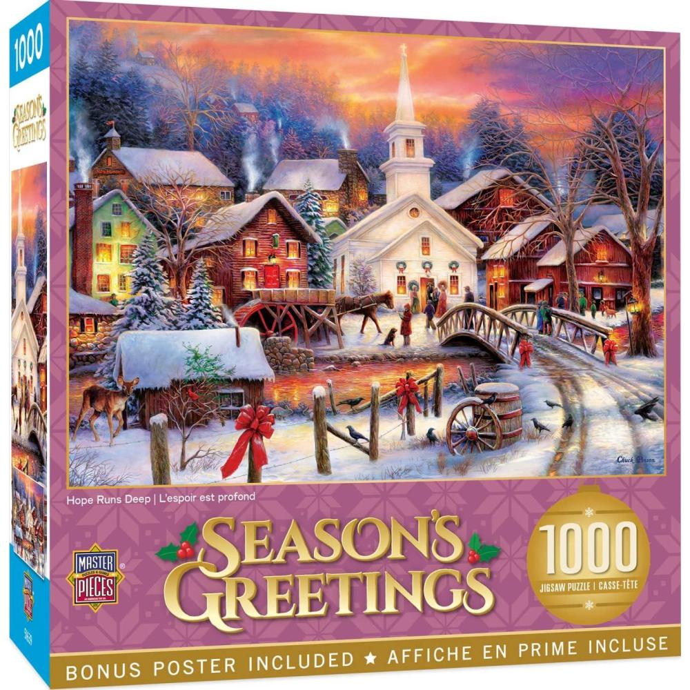 imageMasterPieces 1000 Piece Christmas Jigsaw Puzzle Village Square 1925x2675Hope Runs Deep
