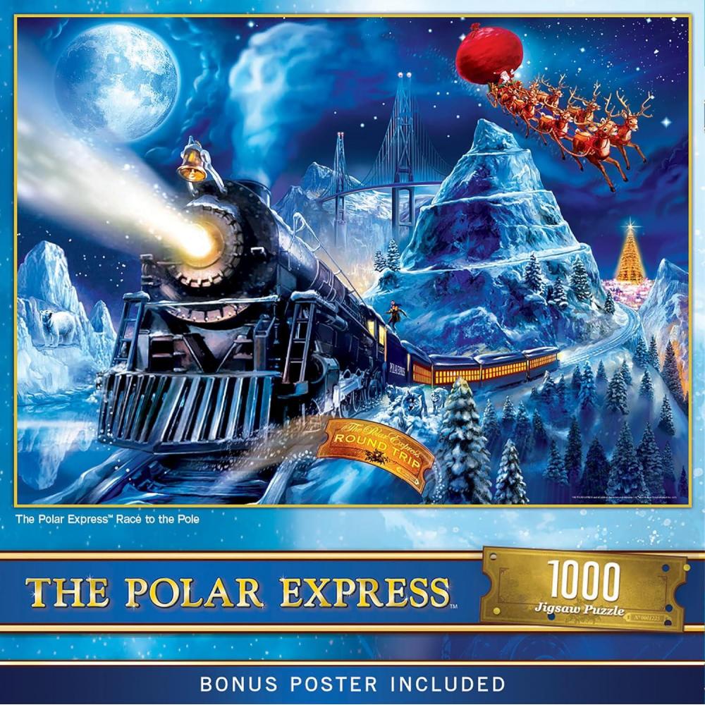 imageMasterPieces 1000 Piece Christmas Jigsaw Puzzle Village Square 1925x2675Polar Express Race to the Pole