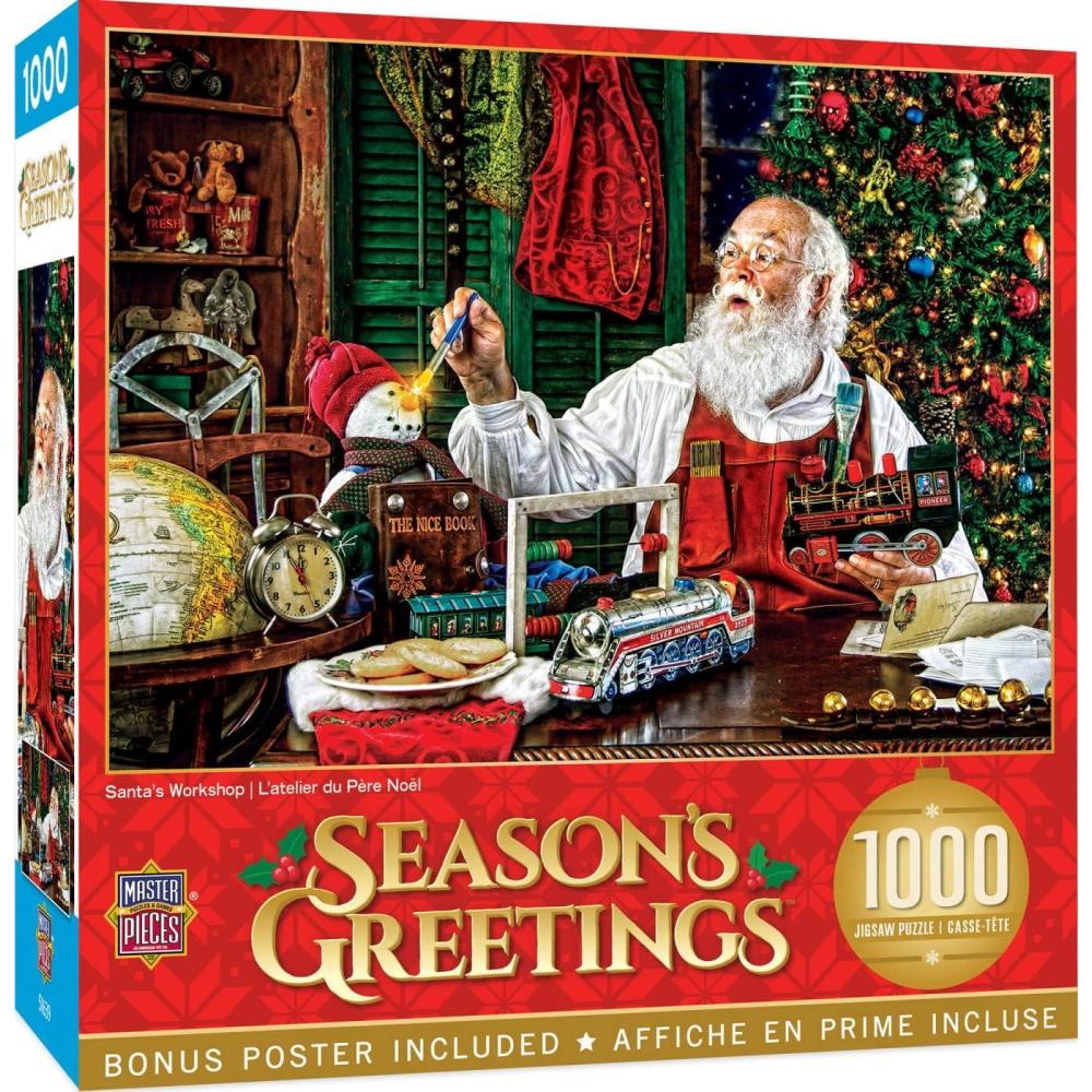 imageMasterPieces 1000 Piece Christmas Jigsaw Puzzle Village Square 1925x2675Santas Workshop