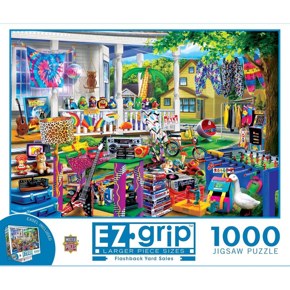 imageMasterPieces 1000 Piece EZ Grip Jigsaw Puzzle for Adults Family Or Youth  Flashback Yard Sales  235x341000 Piece