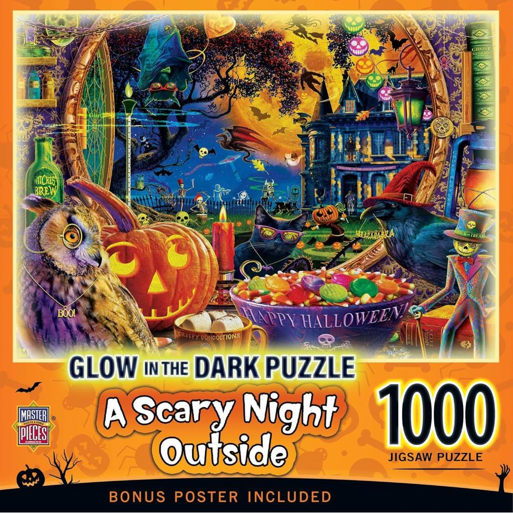 imageMasterPieces 1000 Piece Halloween Jigsaw Puzzle A Scary Night Outside 1925x26751000 Piece