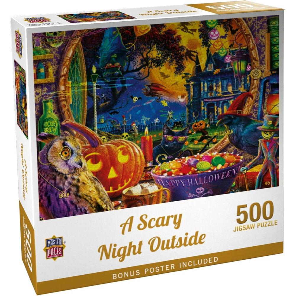 imageMasterPieces 1000 Piece Halloween Jigsaw Puzzle A Scary Night Outside 1925x2675500 Piece