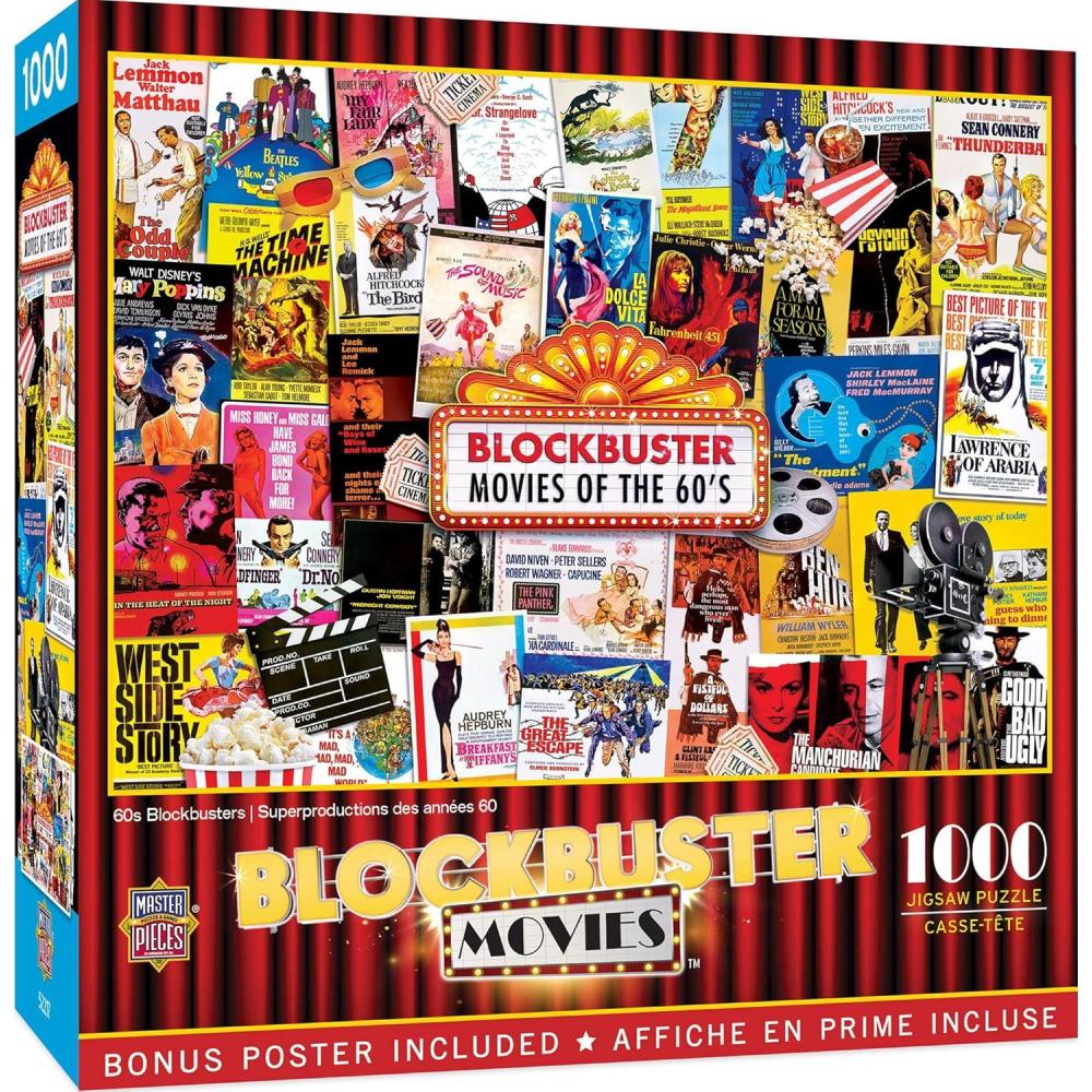 imageMasterPieces 1000 Piece Jigsaw Puzzle for Adults Family Or Youth 70s Blockbusters 1925x267560s Blockbusters