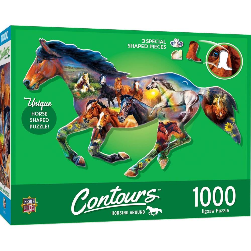 imageMasterPieces 1000 Piece Jigsaw Puzzle for Adults Family Or Youth Horsing Around 38x25