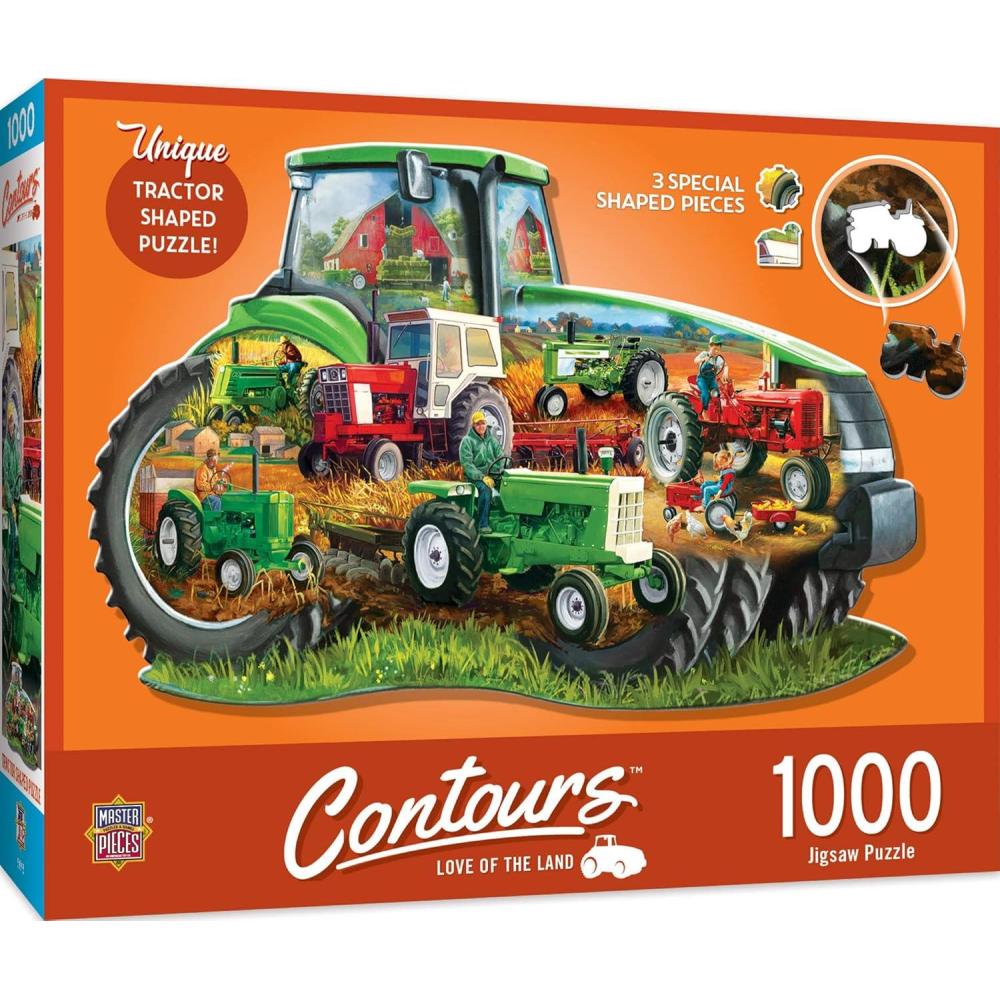 imageMasterPieces 1000 Piece Jigsaw Puzzle for Adults Family Or Youth Tractor Shape 385 x265