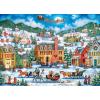 MasterPieces 1000 Piece Christmas Jigsaw Puzzle – Village Square – 19.25″x26.75″(Christmas Eve Fly By)