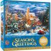 MasterPieces 1000 Piece Christmas Jigsaw Puzzle – Village Square – 19.25″x26.75″(Sledding to Home)