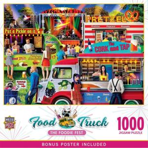Food Truck – Surf’s Up 1000pc Puzzle – Jigsaw Puzzle with Vibrant Artwork and Durable Pieces – Fun Family Activity, Brain Challenge, and Educational Entertainment for Kids, Teens, and Adults(The Foodie Fest)