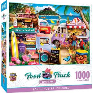 Food Truck – Surf’s Up 1000pc Puzzle – Jigsaw Puzzle with Vibrant Artwork and Durable Pieces – Fun Family Activity, Brain Challenge, and Educational Entertainment for Kids, Teens, and Adults(Surf’s Up)