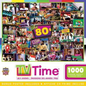 MasterPieces – 1000 Piece Jigsaw Puzzle, 80’s TV Shows Collage, Fun for Adults, Family, Kids, Non-Glare Finish, 19.25″ x 26.75″(1000 Piece)