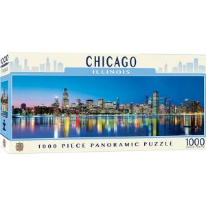 MasterPieces – 1000 Piece Jigsaw Puzzle, Las Vegas Skyline Panoramic, Fun for Adults, Family, Kids 13″x39(Chicago)