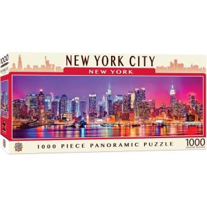 MasterPieces – 1000 Piece Jigsaw Puzzle, Las Vegas Skyline Panoramic, Fun for Adults, Family, Kids 13″x39(New York City)