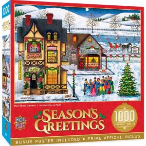 MasterPieces 1000 Piece Christmas Jigsaw Puzzle – Village Square – 19.25″x26.75″(Main Street Carolers)