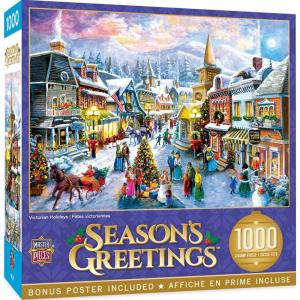 MasterPieces 1000 Piece Christmas Jigsaw Puzzle – Village Square – 19.25″x26.75″(Victorian Holidays)