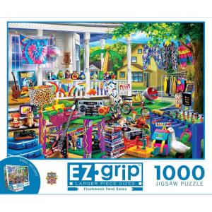MasterPieces 1000 Piece EZ Grip Jigsaw Puzzle for Adults, Family, Or Youth – Flashback Yard Sales – 23.5″x34″(1000 Piece)