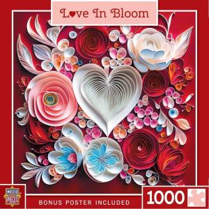 MasterPieces 1000 Piece Jigsaw Puzzle – Love in Bloom, Quilled Floral Design, Fun for Adults & Family, 25″ x 25″, Eco-Friendly(Love in Bloom)