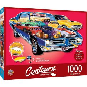 MasterPieces 1000 Piece Jigsaw Puzzle for Adults, Family, Or Youth – Hot Rods Shape – 38.5″x22.6″