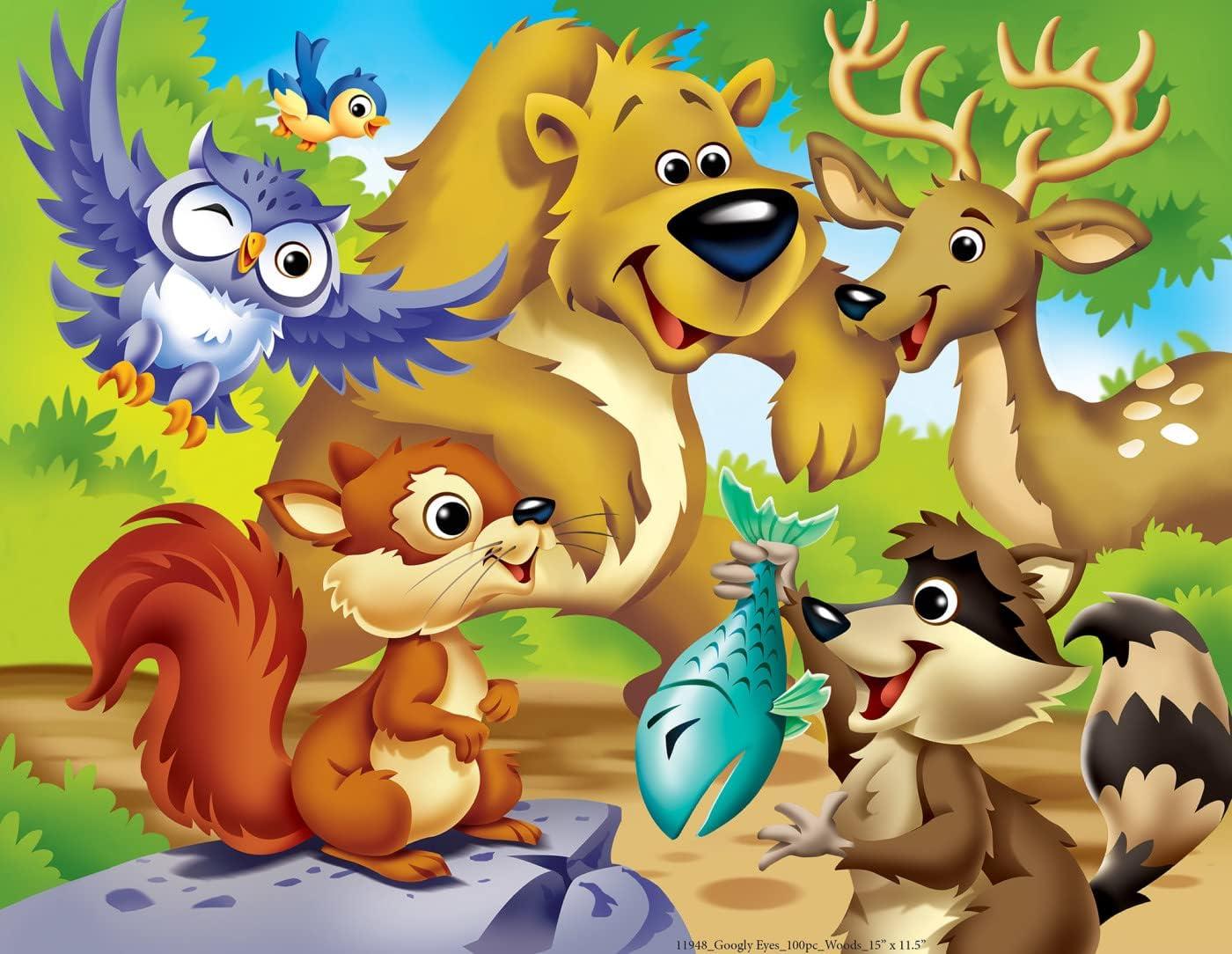 imageMasterPieces Holiday Googly Eyes Around The Christmas Tree 48pc PuzzleWoodland Animals