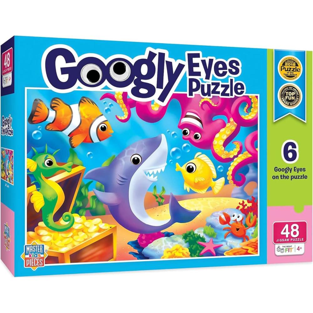 imageMasterPieces Holiday Googly Eyes Around The Christmas Tree 48pc PuzzleLil Shark