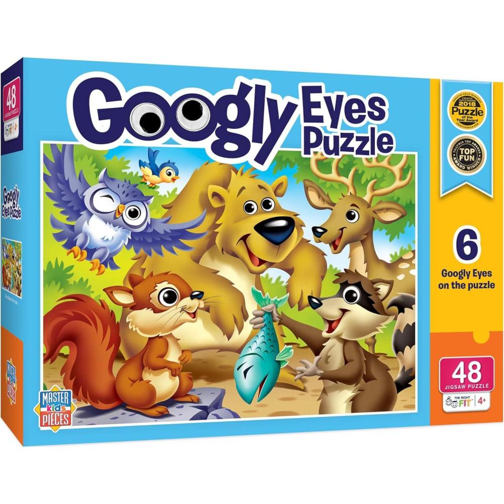 imageMasterPieces Holiday Googly Eyes Around The Christmas Tree 48pc PuzzleWoodland Animals