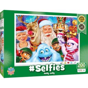 MasterPieces – 200 Piece Jigsaw Puzzle for Kids 8+ Years, #Selfies Wild Waves, Educational and Family Fun Game, Gift Idea for Children, 19″ x 14″(Holly Jolly)