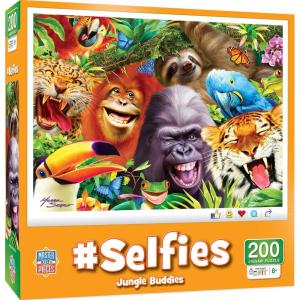 MasterPieces – 200 Piece Jigsaw Puzzle for Kids 8+ Years, #Selfies Wild Waves, Educational and Family Fun Game, Gift Idea for Children, 19″ x 14″(Jungle Friends)