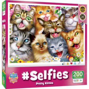 MasterPieces – 200 Piece Jigsaw Puzzle for Kids 8+ Years, #Selfies Wild Waves, Educational and Family Fun Game, Gift Idea for Children, 19″ x 14″(Pretty Kitties)