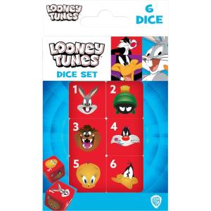 MasterPieces Game Day – Route 66 Dice Pack – 6 Piece Officially Licensed Dice Set – D6 Standard Size(Looney Tunes)
