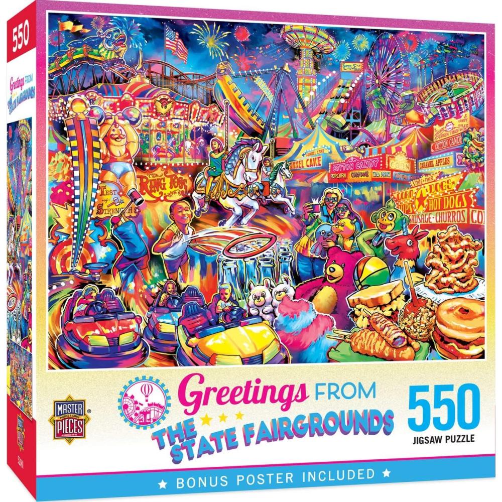 imageMasterPieces 550 Piece Jigsaw Puzzle for Adults Family Or Youth Greetings from The State Fairgrounds 18x24