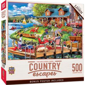 Masterpieces 550 Piece Jigsaw Puzzle for Adults and Family – Away from it All – 18″x24″(The Secluded Cabin)