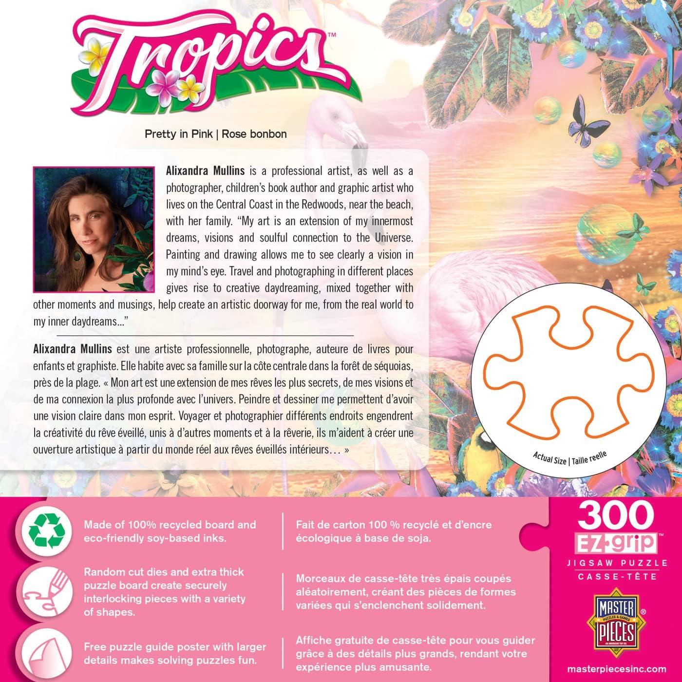 imageMasterPieces 300 Piece EZ Grip Jigsaw Puzzle Fantasy Isle 18x24Pretty in Pink