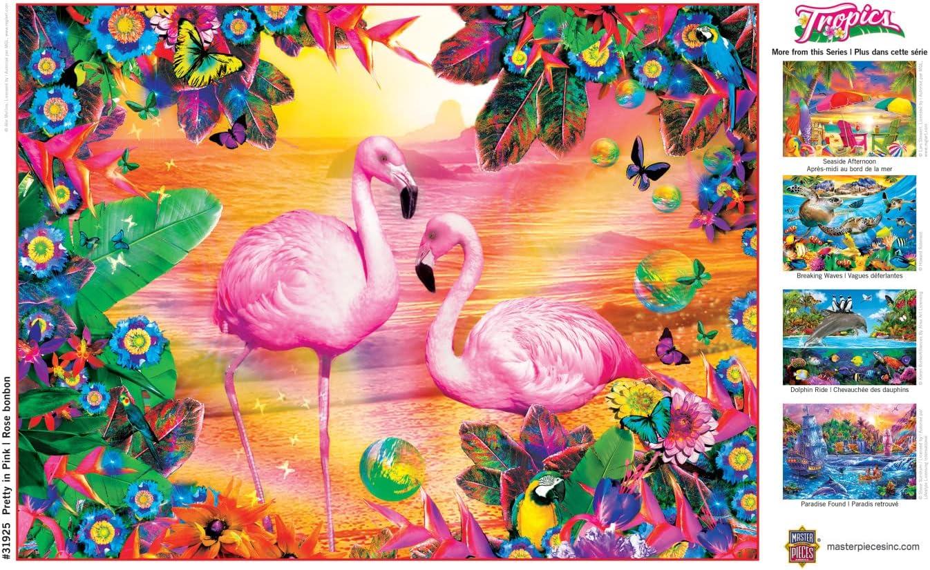 imageMasterPieces 300 Piece EZ Grip Jigsaw Puzzle Fantasy Isle 18x24Pretty in Pink