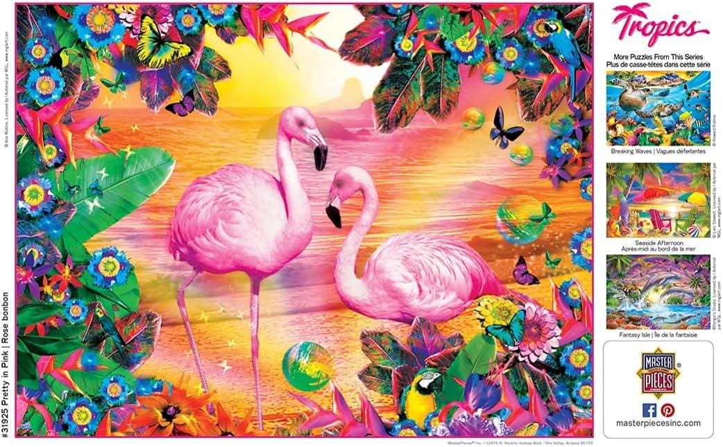 imageMasterPieces 300 Piece EZ Grip Jigsaw Puzzle Fantasy Isle 18x24Pretty in Pink