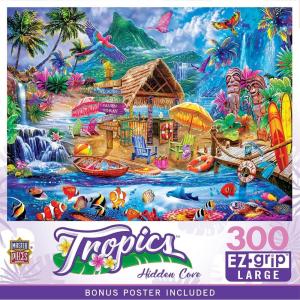 MasterPieces 300 Piece EZ Grip Jigsaw Puzzle – Fantasy Isle – 18″x24″(Hidden Cove)