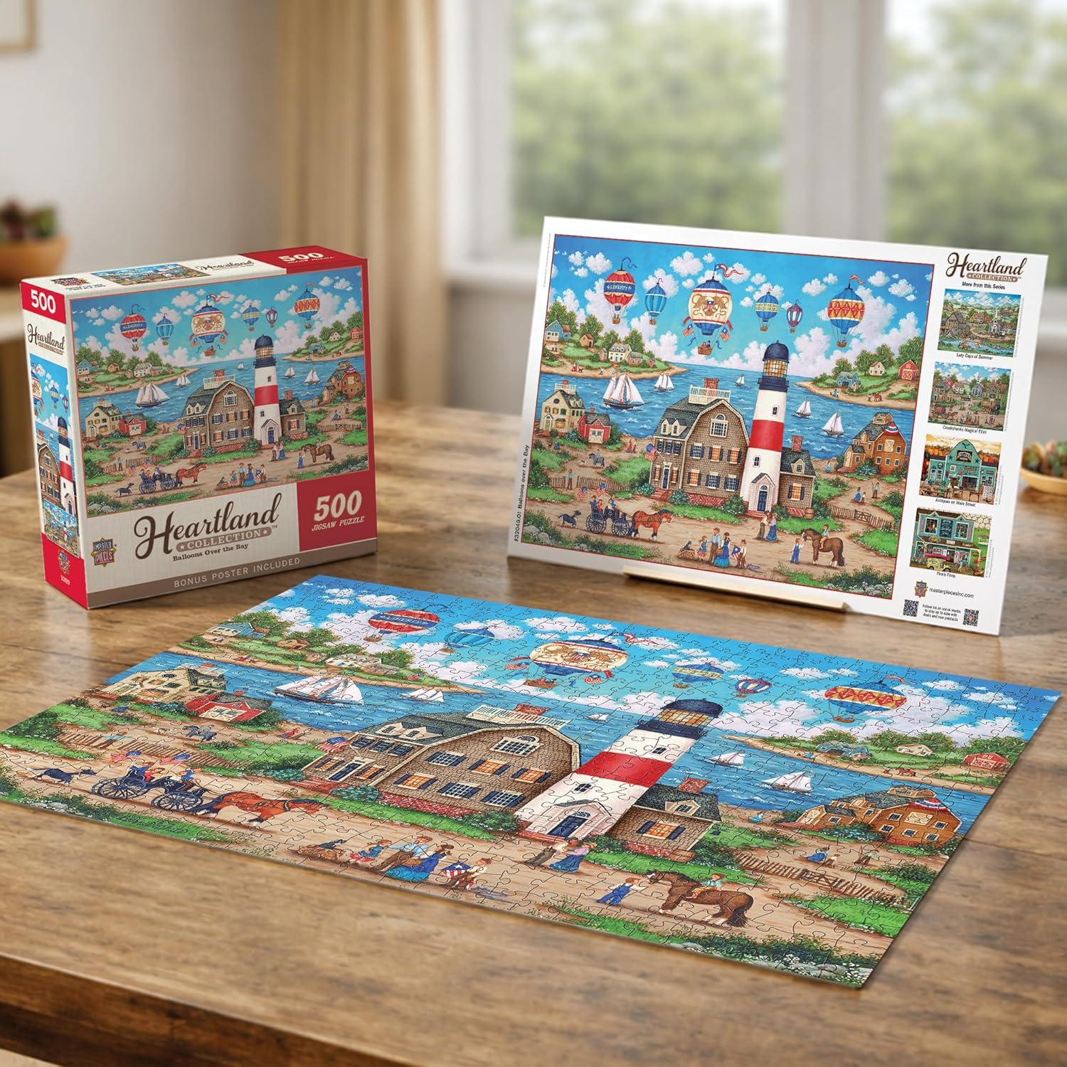 imageMasterPieces 550 Piece Jigsaw Puzzle Crosswinds Fun for Adults Family Kids 18 x 24Balloons over the Bay