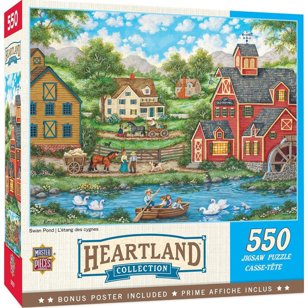 imageMasterPieces  550 Piece Jigsaw Puzzle Crosswinds Fun for Adults Family Kids 18 x 24Swan Pond