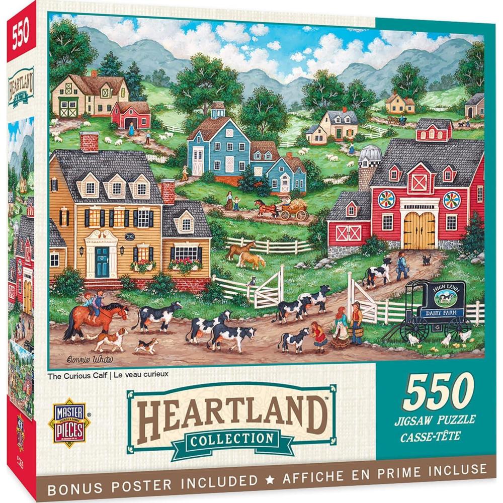 imageMasterPieces  550 Piece Jigsaw Puzzle Crosswinds Fun for Adults Family Kids 18 x 24The Curious Calf