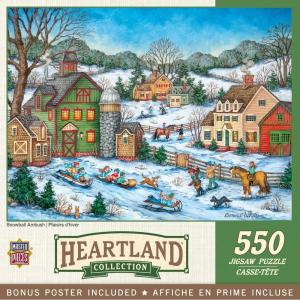 MasterPieces – 550 Piece Jigsaw Puzzle, Crosswinds, Fun for Adults, Family, Kids, 18″ x 24″(Snowball Ambush)