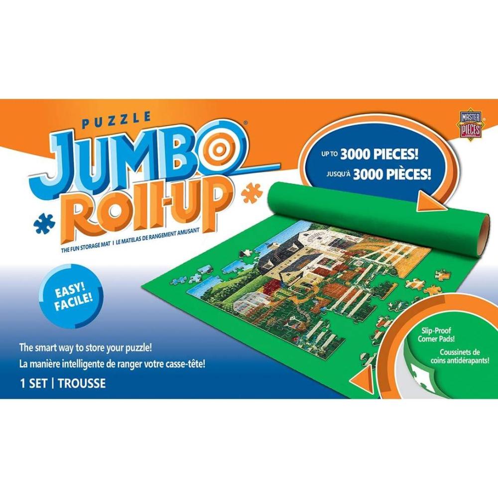 imageMasterPieces Accessories Jumbo Jigsaw Puzzle RollUp Mat amp Stow Box 48 x 36 Fits 3000 Pieces3000 Piece