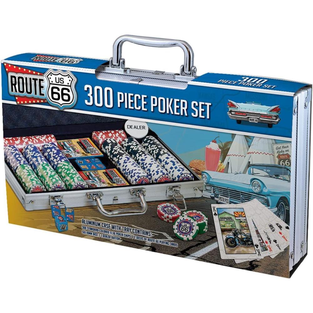 imageMasterPieces Casino Route 66 300 Piece High Quality Poker Chip Set with Carrying CaseRoute 66
