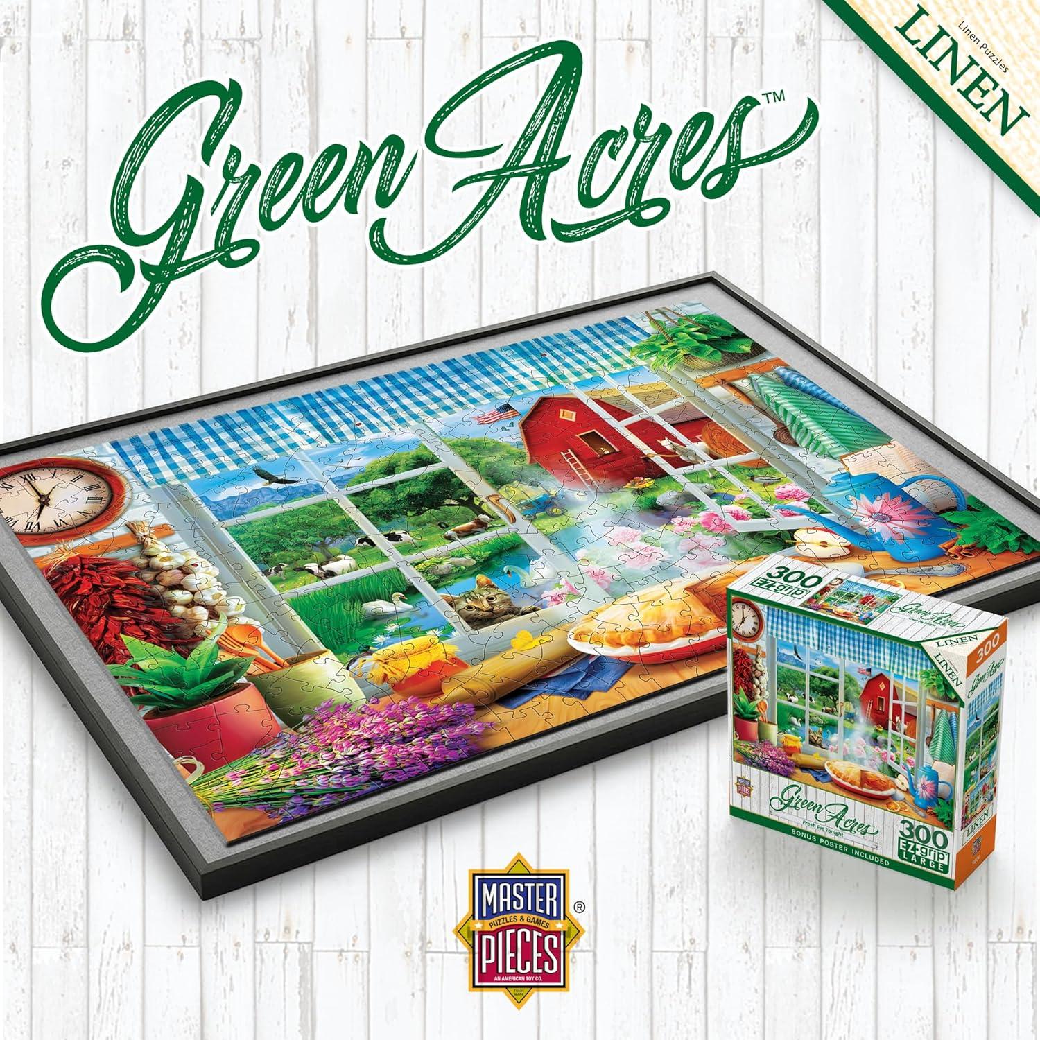 imageMasterPieces 300 Piece Jigsaw Puzzle Large EZ Grip Shapes Fresh Pie Tonight Fun for Adults Seniors Family Matte Finish 18x24Fresh Pie Tonight