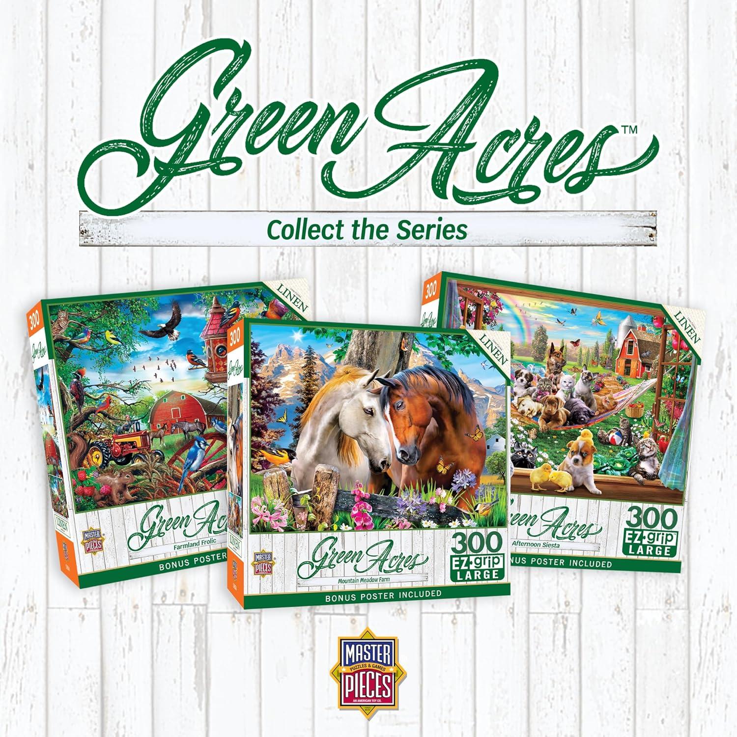 imageMasterPieces 300 Piece Jigsaw Puzzle Large EZ Grip Shapes Fresh Pie Tonight Fun for Adults Seniors Family Matte Finish 18x24Pumpkin Patch Pals