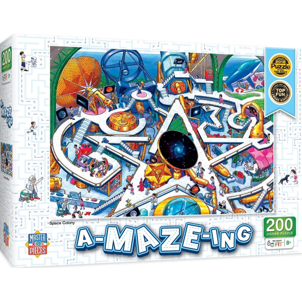 image:imageMasterpieces AMazeIng 200 Piece Jigsaw Puzzle for Kids Space Colony 14x19Space Colony