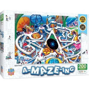 Masterpieces A-Maze-Ing 200 Piece Jigsaw Puzzle for Kids – Space Colony – 14″x19″(Space Colony)