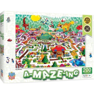 Masterpieces A-Maze-Ing 200 Piece Jigsaw Puzzle for Kids – Space Colony – 14″x19″(Toy Blocks)